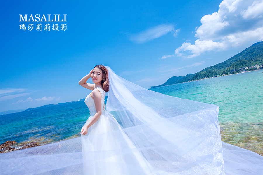 刘先生 &刘小姐夫妇 鱼美人海滩婚纱照天涯海角系列