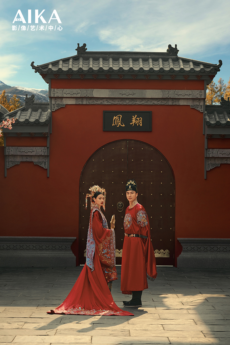中式汉服                                     深圳婚纱摄影玫瑰小镇中式婚纱照